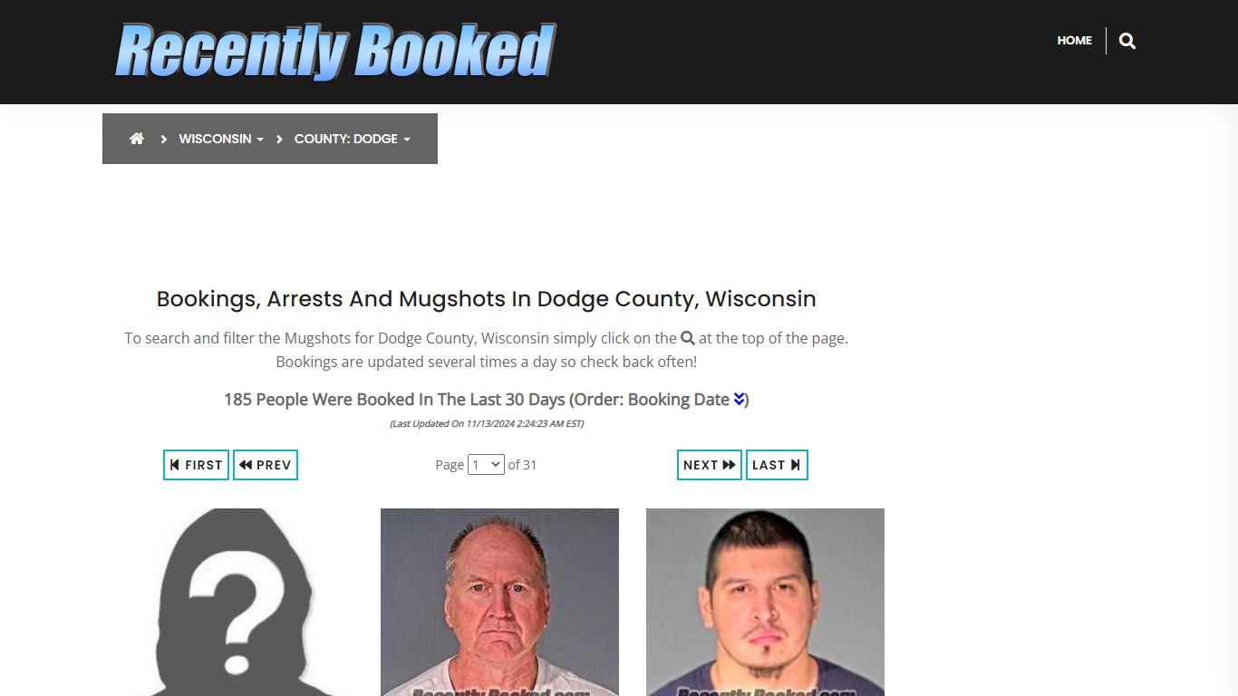 Bookings, Arrests and Mugshots in Dodge County, Wisconsin - Recently Booked