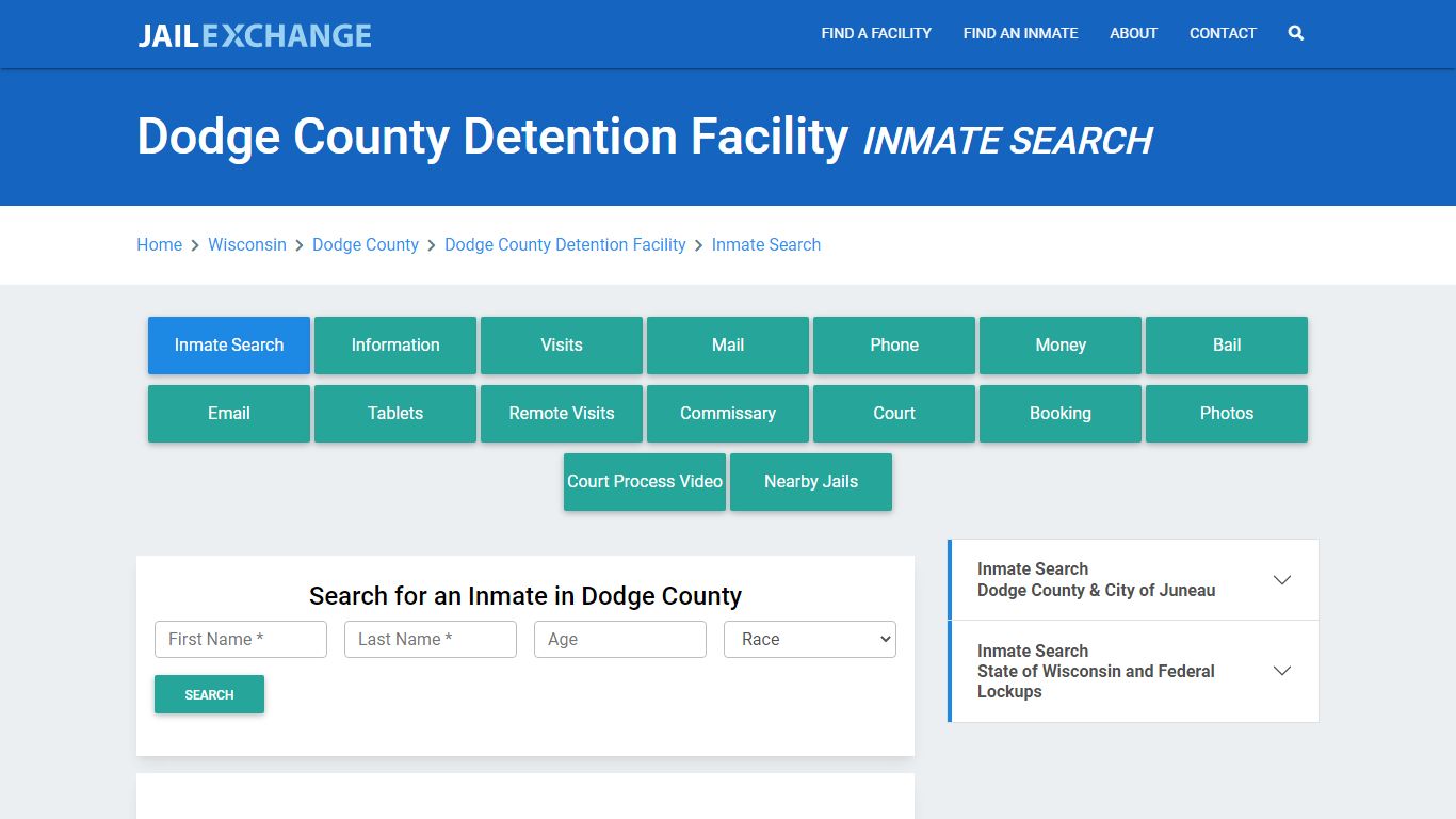 Dodge County Detention Facility Inmate Search - Jail Exchange