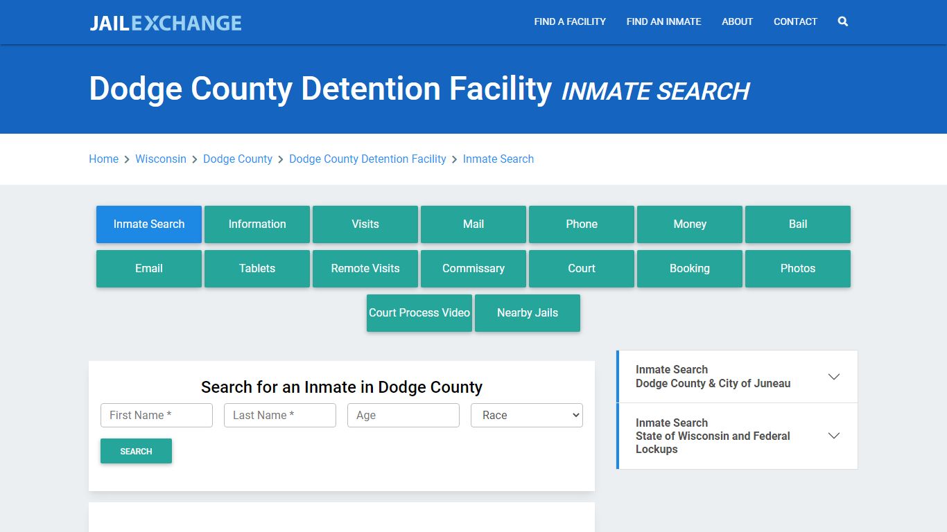 Dodge County Detention Facility Inmate Search - Jail Exchange